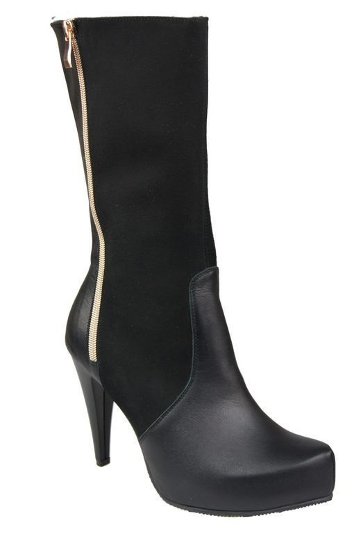 Damen-Halbstiefel, Naturleder, Schwarz 883 ElitaBut