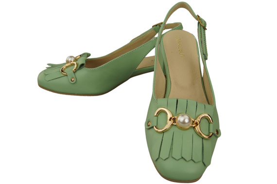 Damenschuhe Minze Sandalen mit Fransen verziert Naturleder 208 ElitaBut