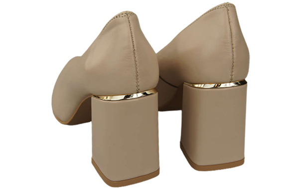 Damenschuhe Cappuccino Pumps Helles Naturleder 179 ElitaBut