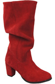Schuhe Damenstiefel, Naturleder, Velour 141 Red ElitaBut
