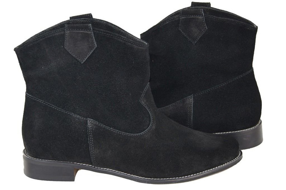 Schuhe Damenstiefel Frühling / Herbst, natürliches Veloursleder, Schwarz 132 L ElitaBut