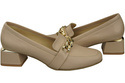 Damenschuhe mit Zierkette Pumps Mokassins Naturleder 193 Cappuccino Bright ElitaBut