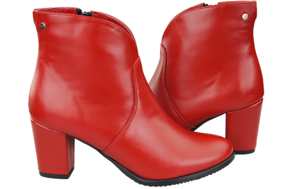 Damenstiefel Frühling/Herbst, Naturleder, Rot, 152 L, ElitaBut