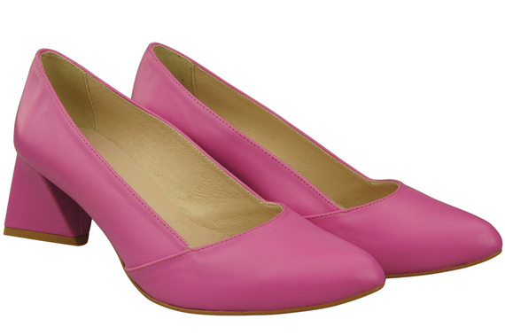 Damen Pumps Fuchsie Echtleder Spitz Zehen Absatz ElitaBut 221