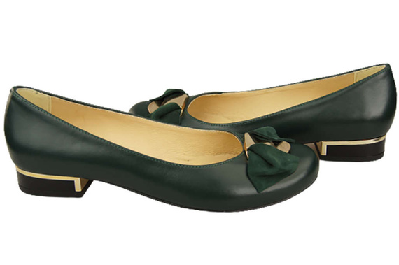 Damen-Ballerinas, Naturleder, Malachit 894 ElitaBut