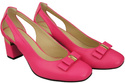 Schuhe Damen Neon Pink Pumps aus Naturleder mit dekorativem Absatz 199 ElitaBut