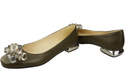 Damen Olive Pumps mit Kristallen flach Naturleder 216 ElitaBut