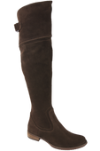 Schuhe Damenstiefel Stiefel Overknee-Stiefel, Naturleder, Velours, Schokolade 154 ElitaBut