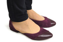Damenschuhe Ballerinas Burgund, Naturleder, Wildleder 146 ElitaBut