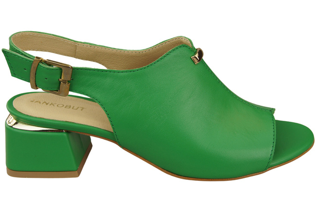 Damenschuhe Limette Sandalen, goldene Schnalle, Naturleder 198 ElitaBut