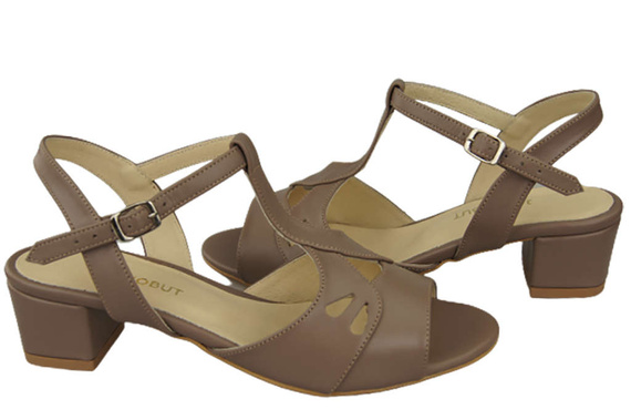Damenschuhe Cappuccino Sandalen Naturleder 169 ElitaBut