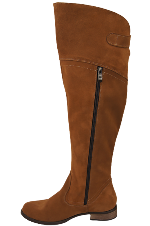 Schuhe Damenstiefel Stiefel Overknee-Stiefel, Naturleder, Velours, Karamell 154 ElitaBut