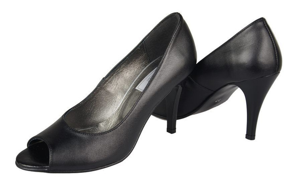Damenschuhe Pumps, Naturleder, Schwarz 774 ElitaBut
