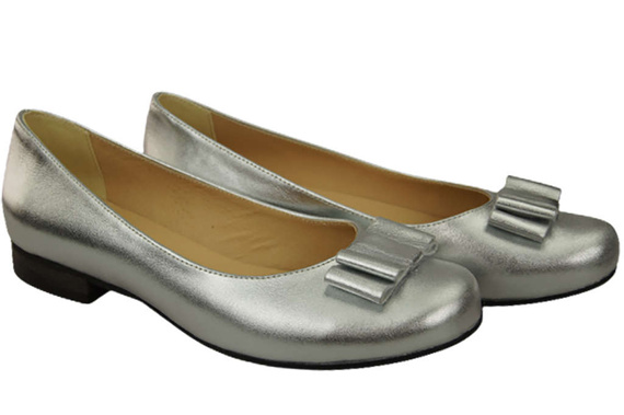 Damen Ballerinas Naturleder Silber 702 ElitaBut