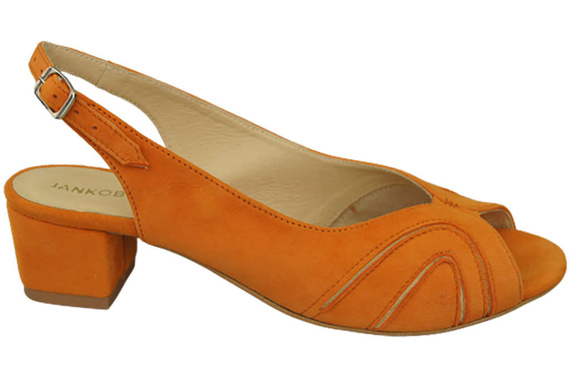 Damenschuhe Sandalen, natürliches Wildleder, Orange 991 ElitaBut