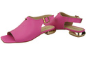 Bequeme Frauenschuhe Sandalen Fuchsie Flacher Goldabsatz Naturleder 207 ElitaBut