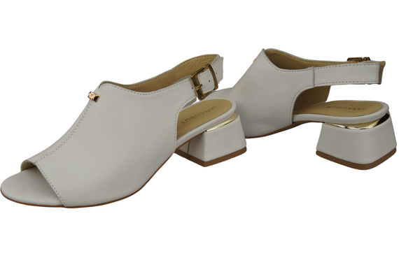 Damenschuhe Sandalen Weißgoldschnalle Naturleder 198 ElitaBut