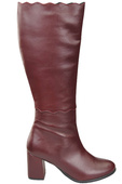 Klassische Damenstiefel, Naturleder, Burgund 176 ElitaBut
