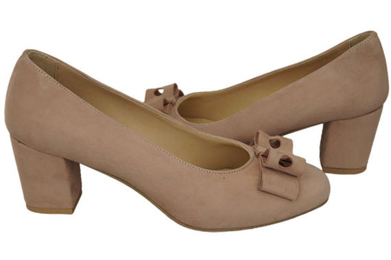 Damenschuhe Pumps rosa Puder natürliches Wildleder 163 ElitaBut