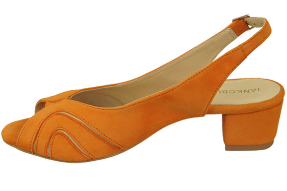 Damenschuhe Sandalen, natürliches Wildleder, Orange 991 ElitaBut