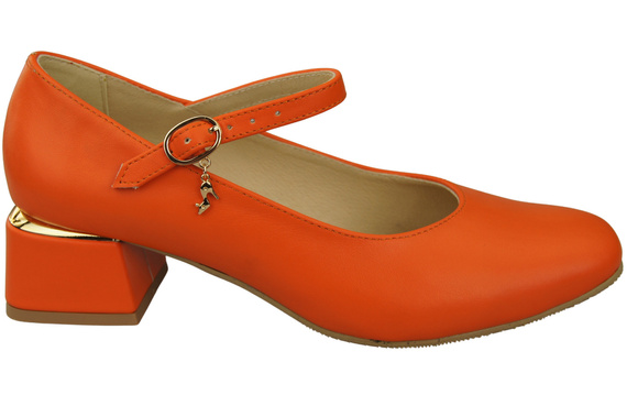 Damenschuhe Orange Riemchenpumps Naturleder 202 ElitaBut