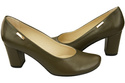 Klassische Damen Olive Leder Mandel Nase Pumps 201 ElitaBut