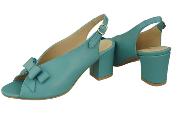 Damenschuhe Türkisfarbene Sandalen, natürlich genarbtes Leder, 148 L ElitaBut