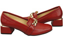 Damenschuhe mit Zierkette Pumps Mokassins Naturleder 193 Rot ElitaBut