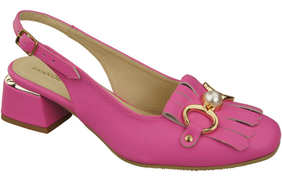Damenschuhe Fuchsie Sandalen mit Fransen verziert Naturleder 208 ElitaBut