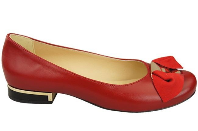 Damen Ballerinas Naturleder Rot 894 ElitaBut