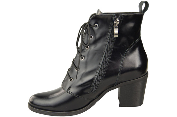 Winter-Schnürstiefel für Damen, Naturleder, Schwarz, Glänzend 188 von ElitaBut