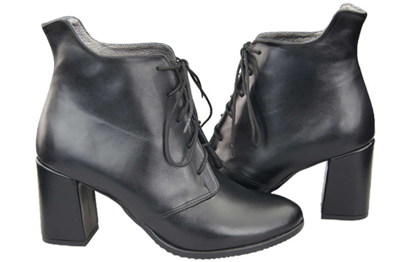 Damen Schnürstiefel Frühling/Herbst Naturleder Schwarz 174 L ElitaBut