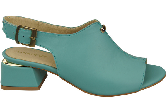 Damenschuhe Sandalen Türkis, goldene Schnalle, Naturleder 198 ElitaBut
