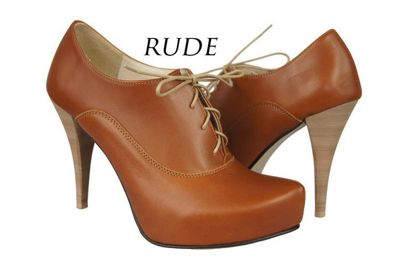 Schuhe Damenschuhe, Schnürschuhe, Naturleder, Rude 697 ElitaBut
