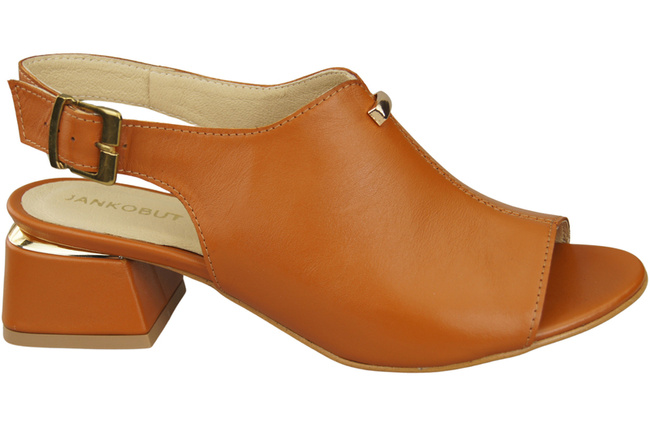 Damenschuhe Sandalen Rot, goldene Schnalle, Naturleder 198 ElitaBut