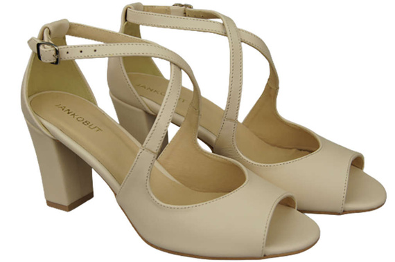 Damenschuhe Beige Sandalen, Naturleder 186 ElitaBut