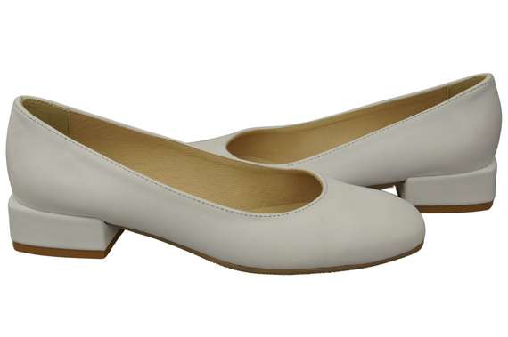 Bequeme Frauen Schuhe Weiß Flats Natural Leder 204 ElitaBut