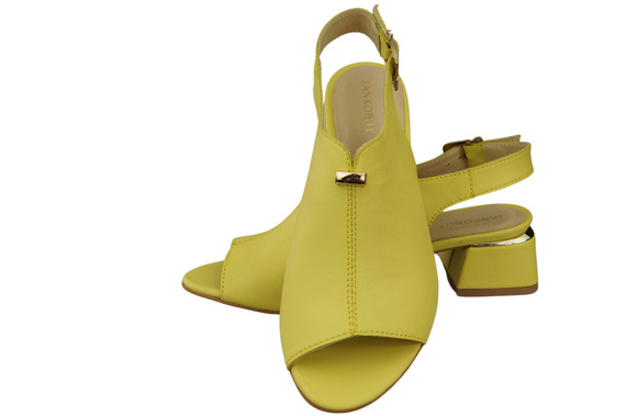 Damenschuhe Zitronensandalen, goldene Schnalle, Naturleder 198 ElitaBut