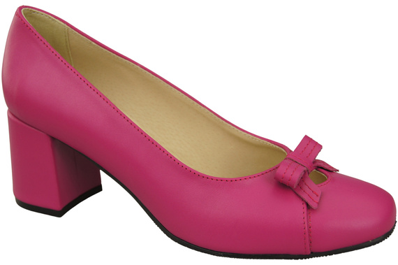 Damen Pumps mit Schleife Purpurfarbig Naturleder und niedrigem Absatz 203 ElitaBut