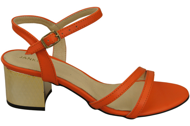 Damenschuhe Orange Naturleder 197 Sinnlich freizügige Fußsandalen ElitaBut