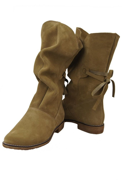 Damenschuhe Frühling / Herbst, Naturveloursleder, Olive 999 L ElitaBut