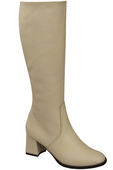 Bequeme Damen Beige Niedrig Absatz Stiefel Naturleder 212 ElitaBut