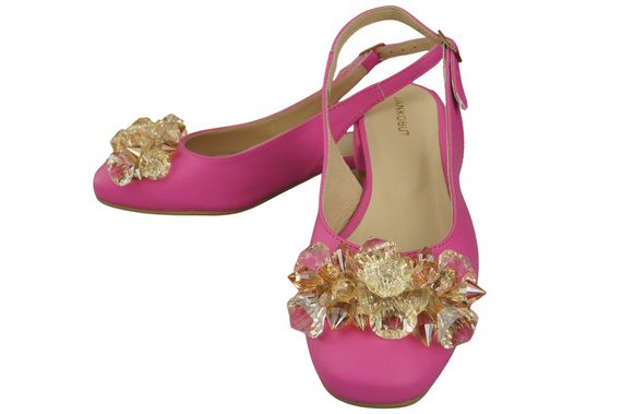 Damen Schuhe Fuchsie Sandalen mit Kristallen Naturleder 215 ElitaBut