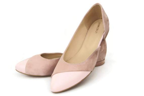 Damenschuhe Ballerinas Rosa Puder Naturleder Wildleder 146 ElitaBut