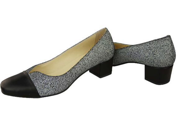 Damenschuhe Pumps Naturleder 164 Schwarz - Weiß ElitaBut