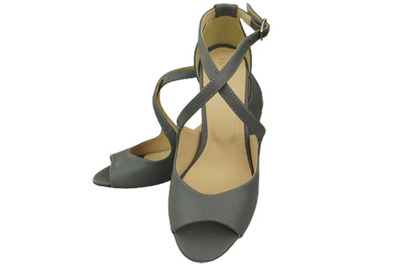 Damenschuhe Sandalen Grau Naturleder 186 ElitaBut