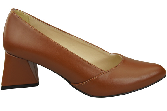 Damen Pumps Braun Echtleder Spitz Zehen Absatz ElitaBut 221