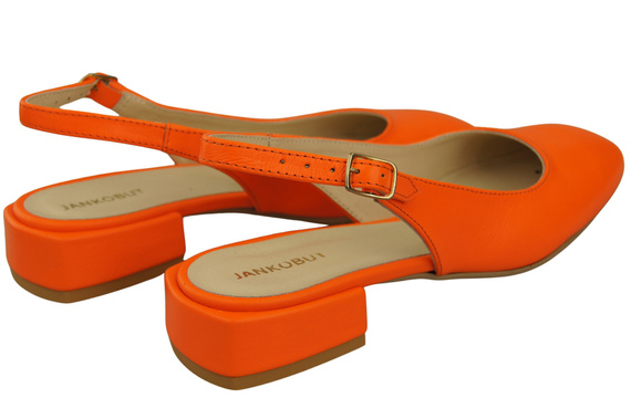 Damen Schuhe Sandalen Orange Flacher Absatz Naturleder 206 ElitaBut
