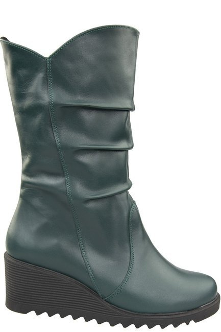 Schuhe Damenstiefel Keil Winter Naturleder Malachit 140 ElitaBut