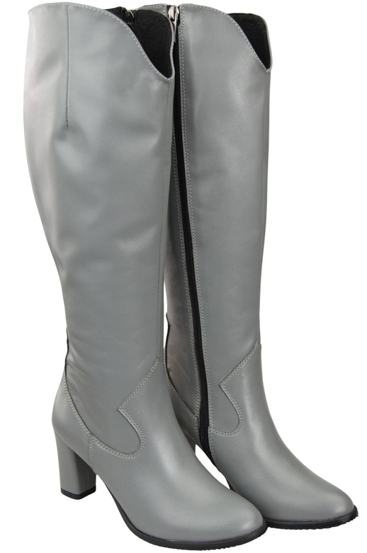 Stilvolle Damen Aschgrau Stiletto Stiefel Naturleder 211 ElitaBut